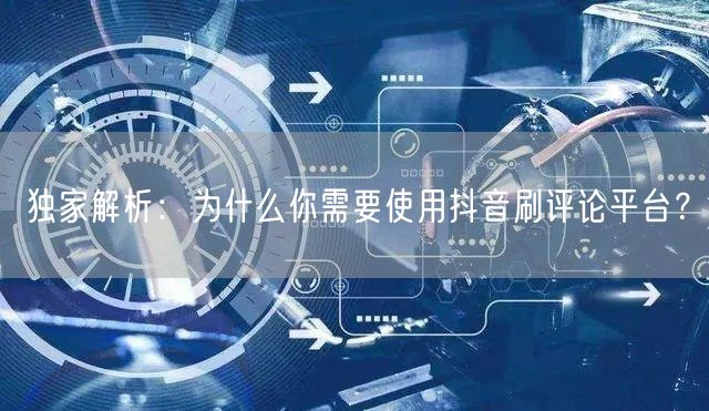 独家解析:为什么你需要使用抖音刷评论平台?