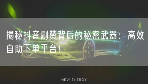 揭秘抖音刷赞背后的秘密武器:高效自助下单平台!