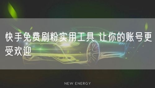 快手免费刷粉实用工具 让你的账号更受欢迎