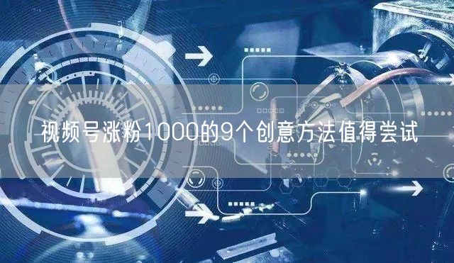 视频号涨粉1000的9个创意方法值得尝试